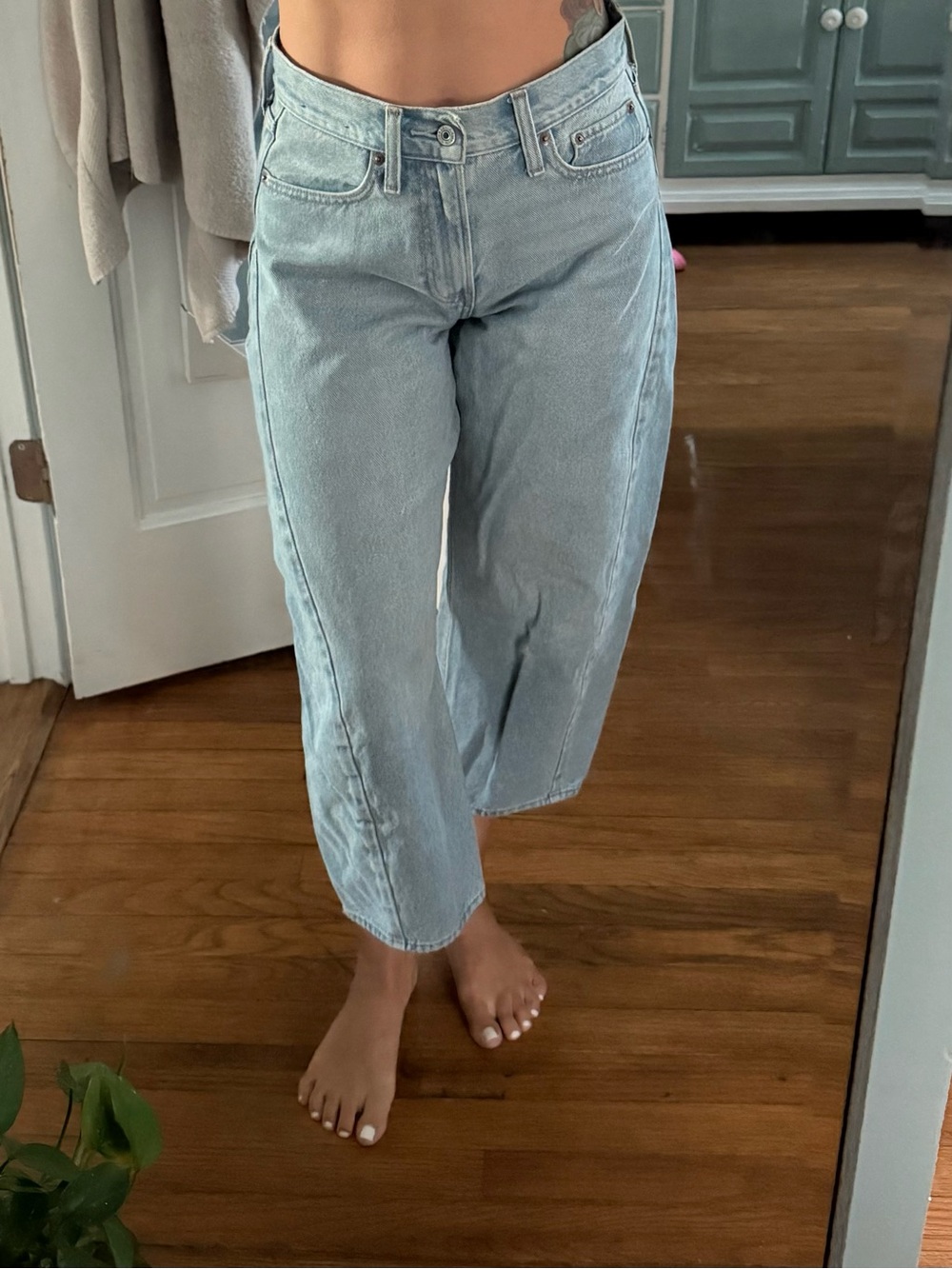 Abercrombie & Fitch The Barrel Jean Mid Rise size 25 short Curve Love - Picture 1 of 5